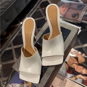 Bottega Veneta White Leather Mules